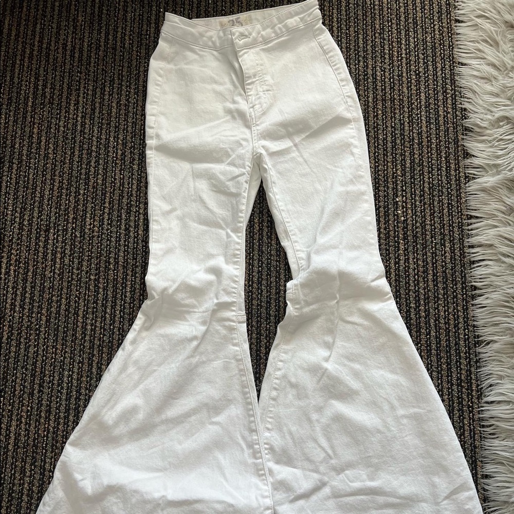 Free People White Flared Pants
